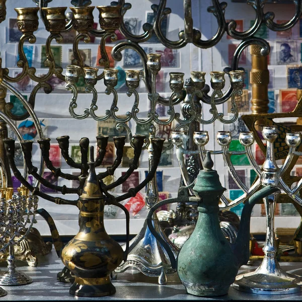 Der jüdische Feiertag Kerzenständer Hintergrund. — Stockfoto