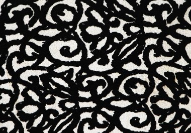 Retro siyah beyaz süslü kumaş deseni