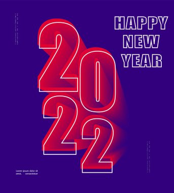 2022 Mutlu Yıllar. 2022 Mutlu Yıllar posterlerinin yaratıcı konsepti. Markalaşma, afiş, kapak, kart için minimal modacı.