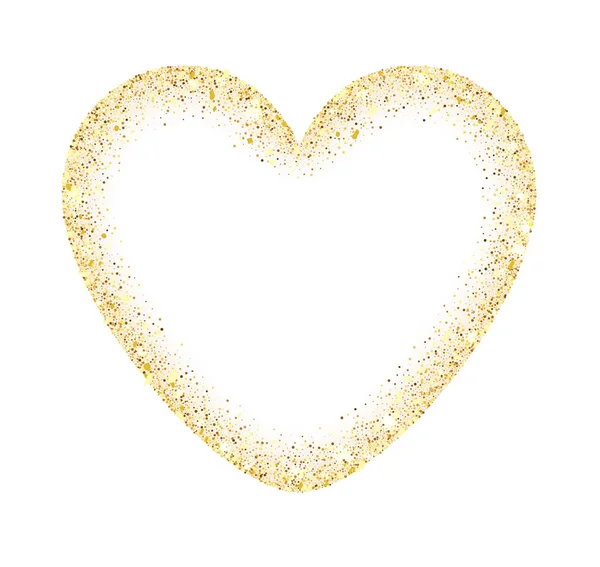 Χρυσό Glitter Καρδιά Πλαίσιο Χώρο Για Κείμενο Αφηρημένη Πολυτέλεια Λάμψη — Διανυσματικό Αρχείο