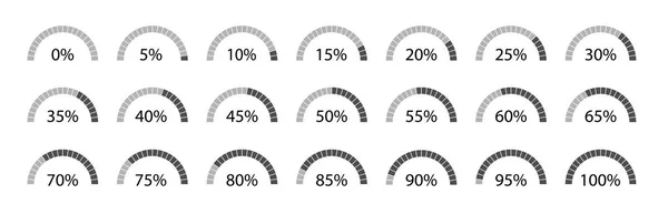 Diagramas Porcentuales Semicírculos Para Infografías 100 Ilustración Vectorial — Archivo Imágenes Vectoriales