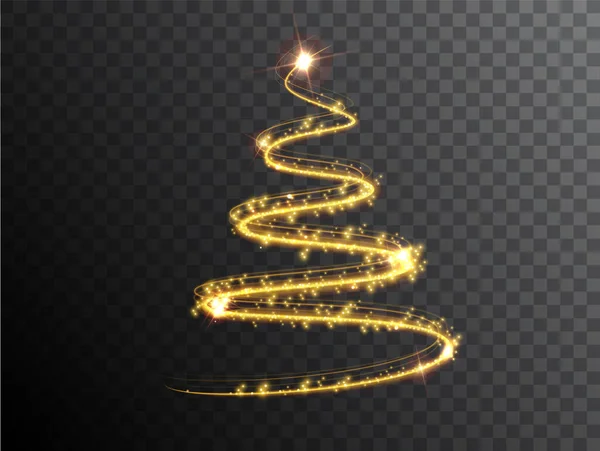 Árvore Natal Fundo Transparente Árvore Natal Efeito Luz Símbolo Feliz — Vetor de Stock