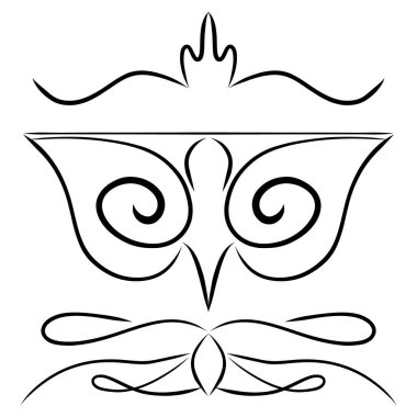 Süslü, bukleli ve gösterişli motifleri olan dekoratif çizgilerin vektör kümesi. Logolar, davetiyeler, sertifikalar, etiketler ve ambalajlar için temiz siyah monolin.