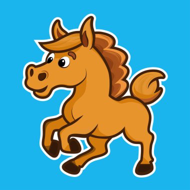 Zarif varlığıyla canlı mavi bir arkaplan karşısında görkemli bir at..