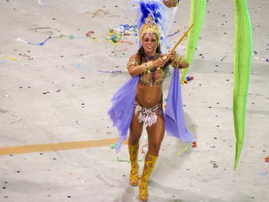 Rio de Janeiro, Brezilya - Şubat 23: Şubat 23, 2009 tarihinde Rio de Janeiro'da karnaval yıllık sırasında inanılmaz extravaganza