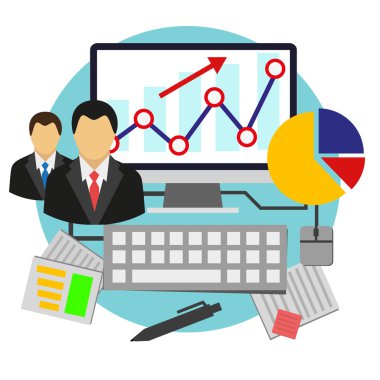 Modern vektör düz stil ikonu Web sitesi tanıtım. 