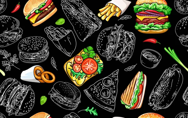 Hamburger ve fast food ile kusursuz bir düzen.