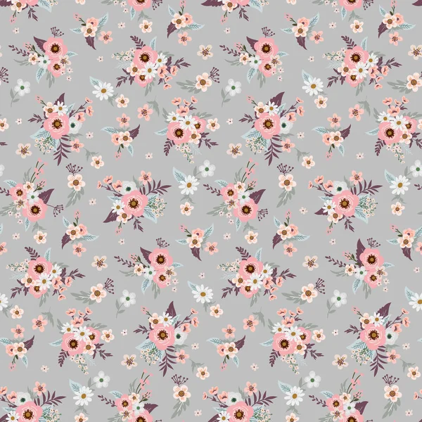 Conception d'impression de mode florale pour robe de printemps — Image vectorielle