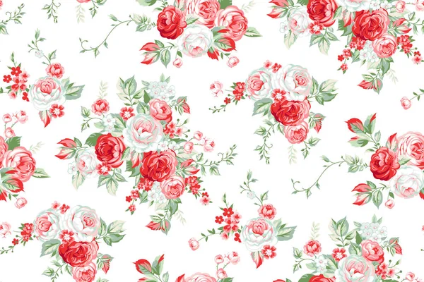 Seamless pattern with vintage roses — Stock Vector