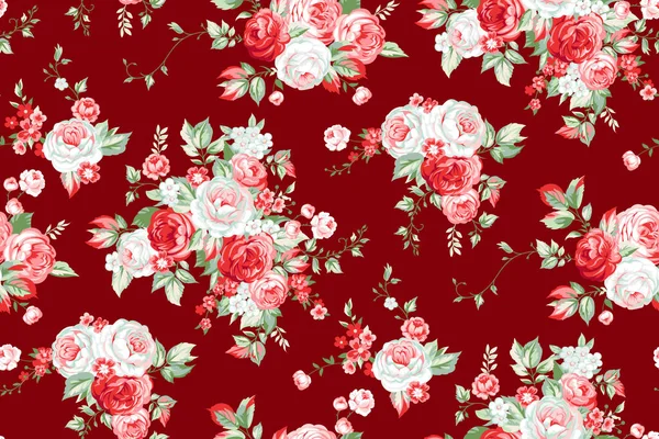 Seamless pattern with vintage roses — Stock Vector