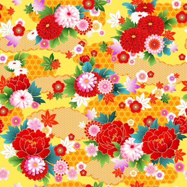Seamless pattern with floral motif clipart