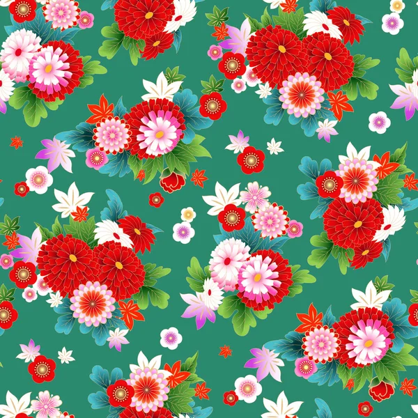 Motif sans couture avec motif floral — Image vectorielle