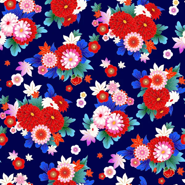 Motif sans couture avec motif floral — Image vectorielle
