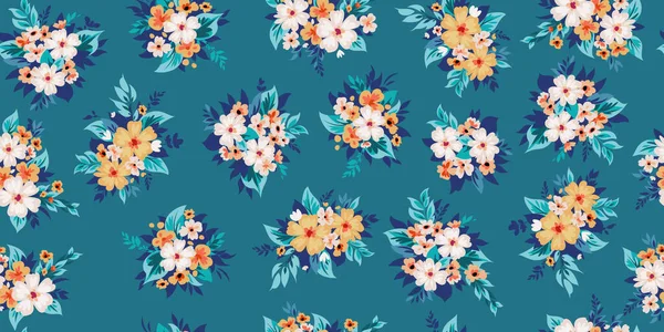 Modèle floral printanier sans couture 1 — Image vectorielle
