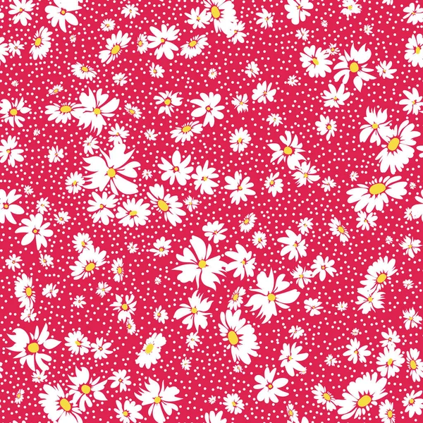 Motif Floral Printanier Sans Couture Avec Marguerites — Image vectorielle