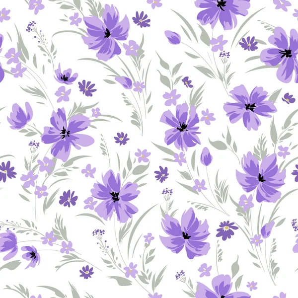 Motif Floral Printanier Sans Couture Avec Marguerites — Image vectorielle