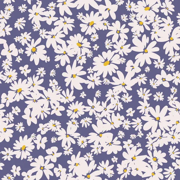 Motif Floral Printanier Sans Couture Avec Marguerites — Image vectorielle