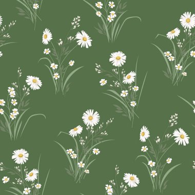 Papatyalı kusursuz yay vektör deseni.