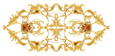 Kırmızı mücevherli altın arabesk