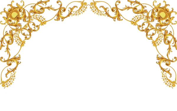 Золотая рамка в стиле рококо — стоковое фото