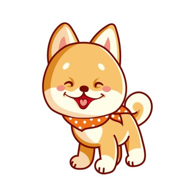Cartoon cute Shiba Inu, vector