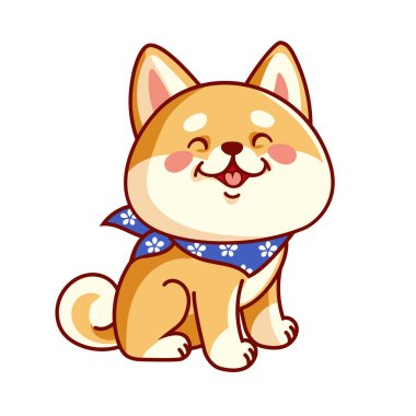 Cartoon cute Shiba Inu, vector