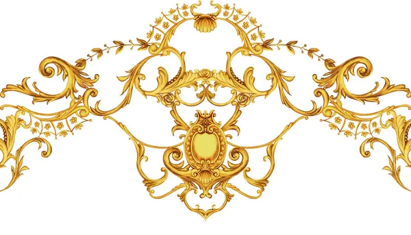 Golden border in rococo style — Φωτογραφία Αρχείου