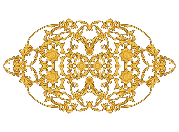 Χρυσό αραμπέσκ με floral — Διανυσματικό Αρχείο