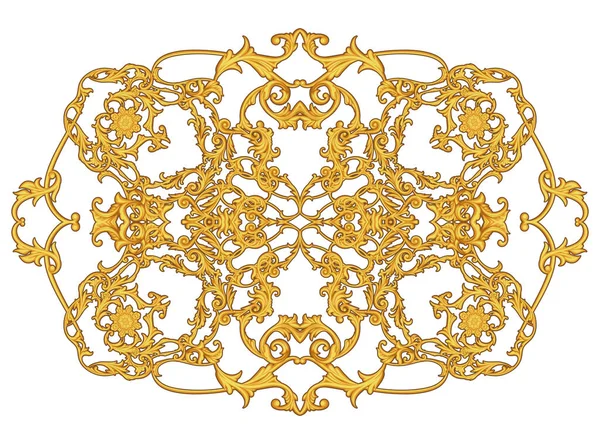 꽃무늬가 있는 황금색 아라베스크 — 스톡 벡터