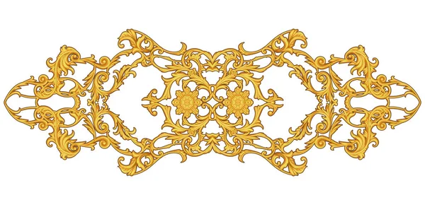 Arabesque doré avec floral — Image vectorielle