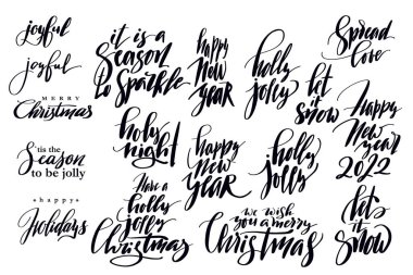 Noel kartları için bir dizi tatil harfi.