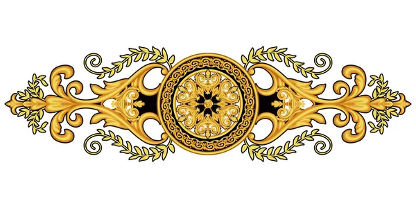 Elemento dourado decorativo em estilo barroco — Vetor de Stock