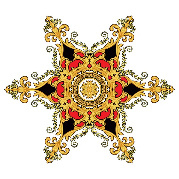 バロック様式の装飾黄金の要素 — ストックベクタ