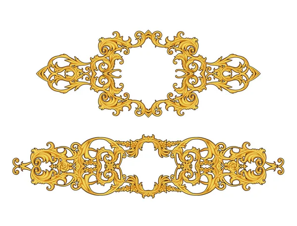 Éléments décoratifs dorés de style baroque — Image vectorielle