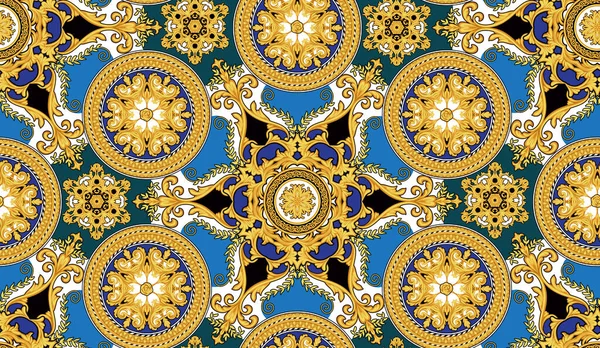Nahtloses Muster mit barocken Elementen 1 — Stockvektor