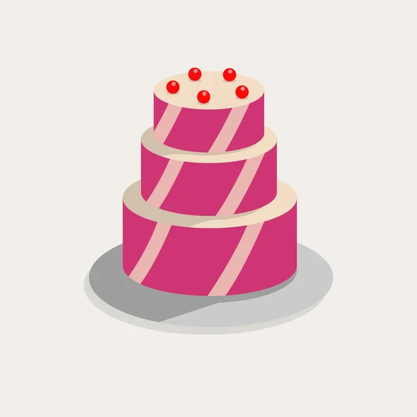 Illustration de gâteau. Vecteur mignon sur fond délicat. Vecteur graphique. gâteau de mariage . — Image vectorielle