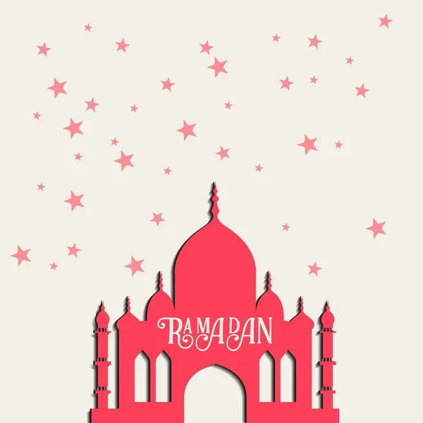 Ramazan vektör tebrik kartı Camii silueti ile. Vektör çok renkli kesintisiz arka plan. Ramazan Kareem. — Stok Vektör