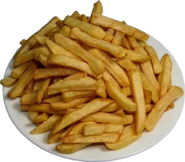 Patatine Fritte Sfondo Bianco — Foto Stock