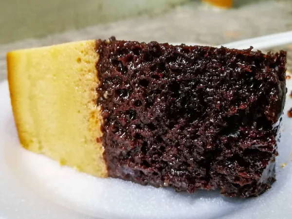 Piece Chocolate Cake Flan — Fotografia de Stock