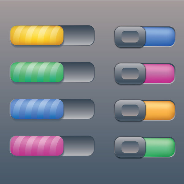 8 beautiful toggle buttons.