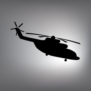 Bir helikopter siyah silüeti.