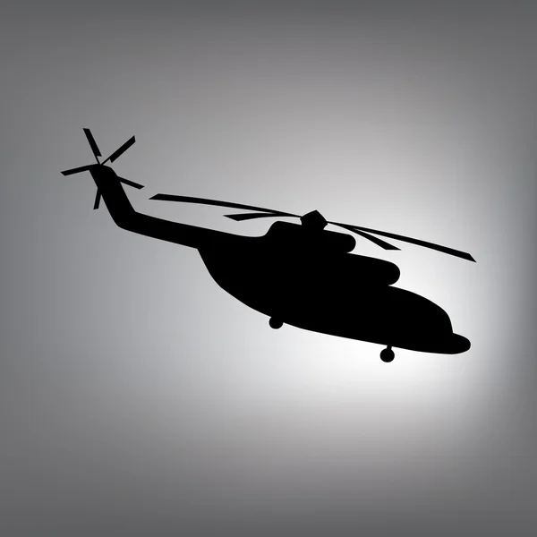 The black silhouette of a helicopter. — Stock Vector