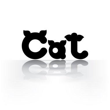 Kedi logo tarzı metin.