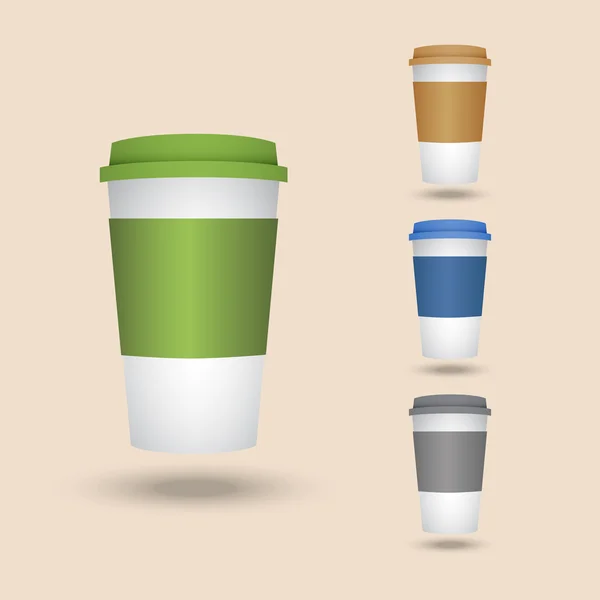 Un ensemble de tasses en plastique . — Image vectorielle