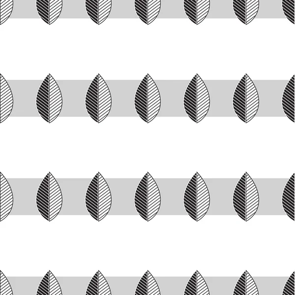 Patrón con filas de hojas sobre un fondo blanco . — Archivo Imágenes Vectoriales