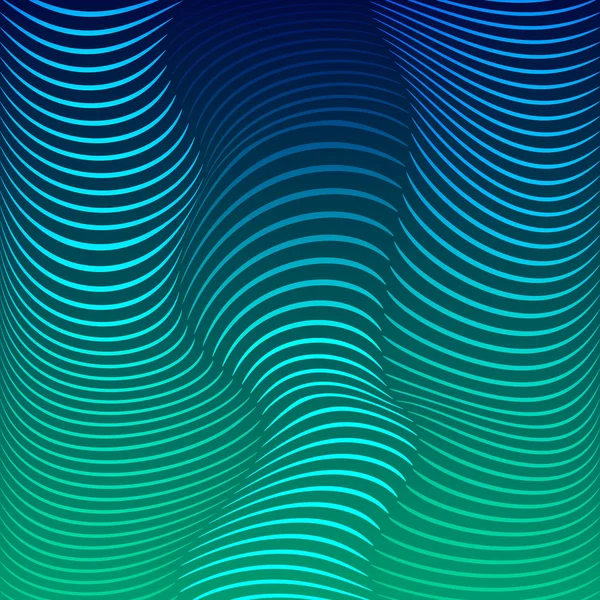 Antecedentes de líneas distorsionadas. Tonos de azul — Vector de stock