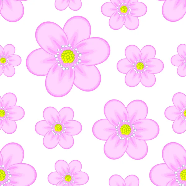 Bild von rosa Blumen auf weißem Hintergrund. — Stockvektor