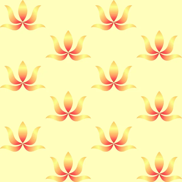 Εξωτικά λουλούδια σε κίτρινο φόντο. — Διανυσματικό Αρχείο