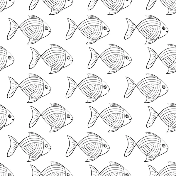 Das Muster des Fisches auf weißem Hintergrund. — Stockvektor
