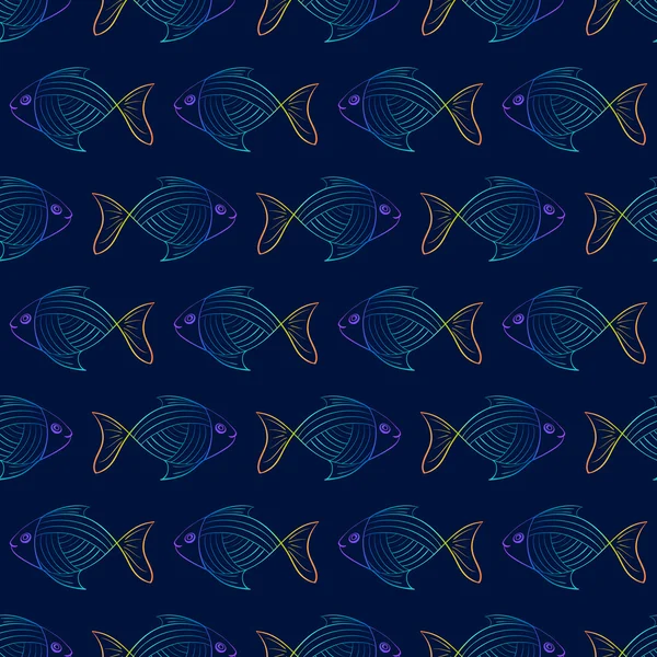 Úszó halak kék háttérrel. — Stock Vector